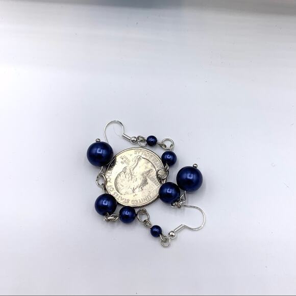 Faux pearl drop earrings silver hypoallergenic - Picture 5 of 6